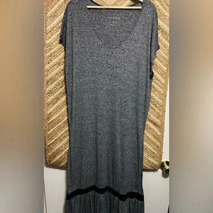 Free People We the Free Women's Oversized Baggy Grey Dress,Black Lace,Size XS